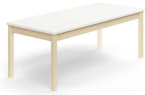 Stôl DECIBEL, 1600x700x590 mm, akustický HPL, breza/biela