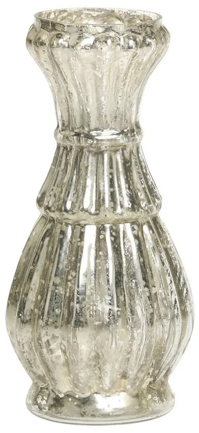 Ortuťová antik sklenená dekoračná vázička Vallia - Ø 6*13 cm
