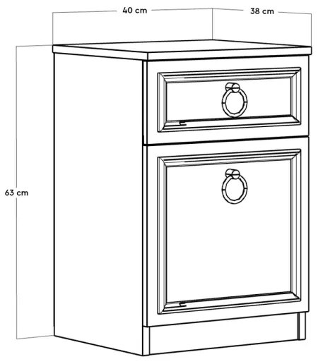 Nočný stolík 63x40 cm biela