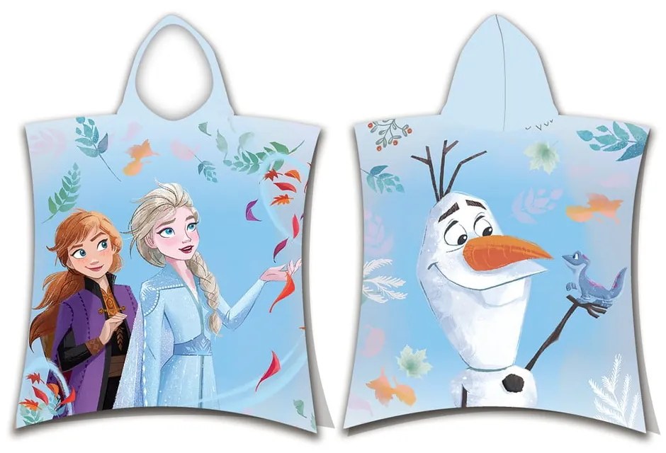 Modré froté detské pončo Frozen 2 – Jerry Fabrics