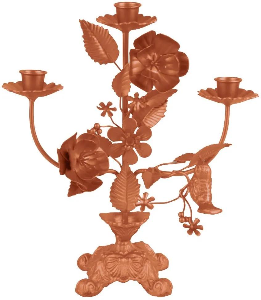 Sada 2 ks: Stolný svietnik Flower hnedá 30 cm × 26 cm