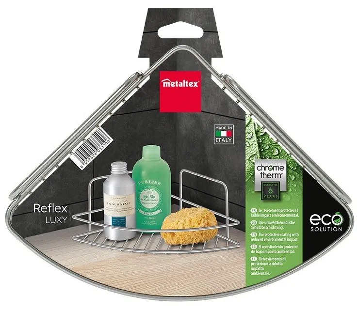 Oceľová kúpeľňová polička v lesklo striebornej farbe Luxy – Metaltex