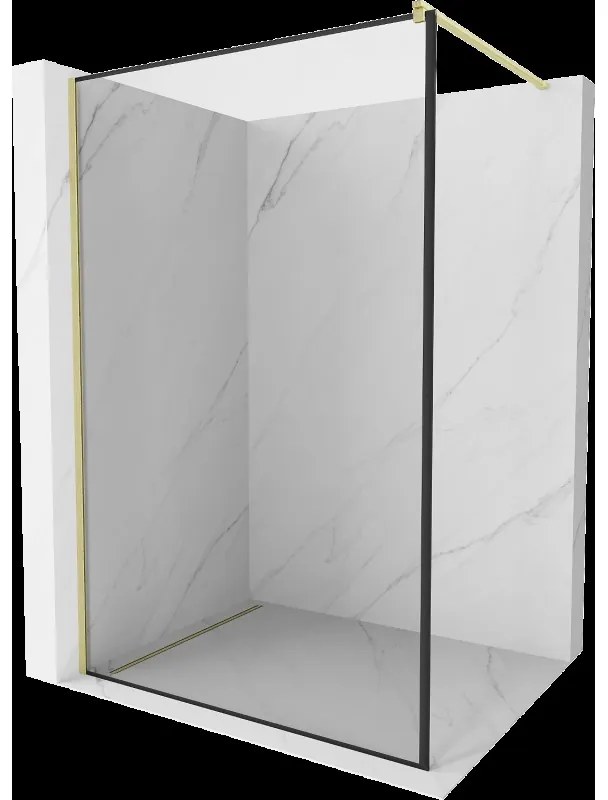 Mexen Kioto sprchová stena Walk-in 150 x 200 cm, čierny vzor 8 mm, zlatá brúsená - 800-150-101-55-70