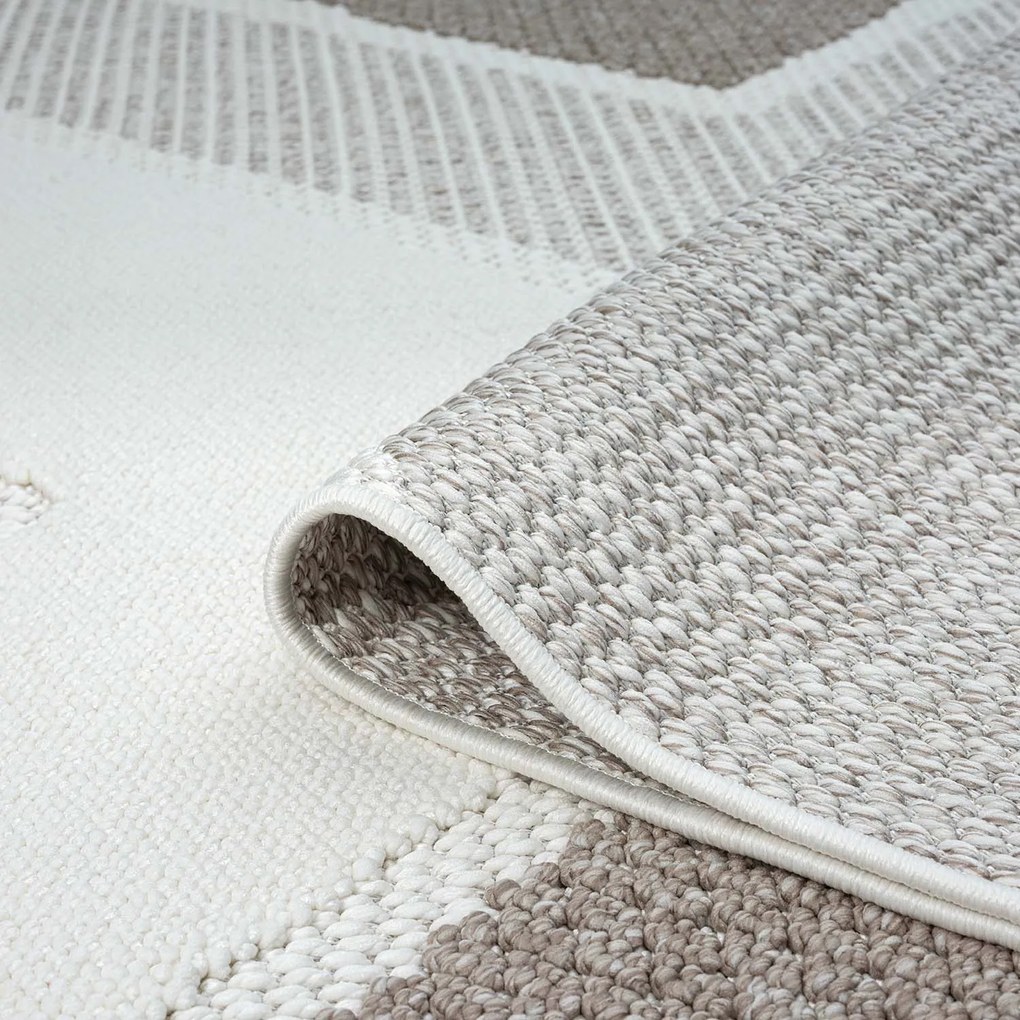 Dekorstudio Moderný okrúhly koberec LINDO 8877 - béžový Priemer koberca: 160cm