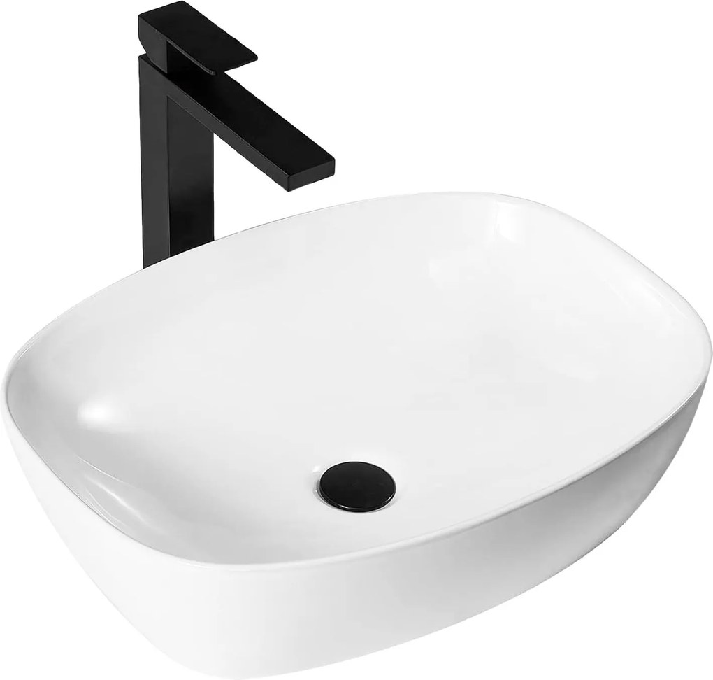 Rea Freja, umývadlo na dosku 490x370x135 mm, biela lesklá, REA-U6616