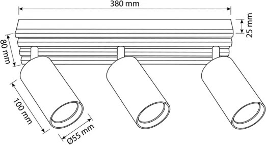 Brilagi - Bodové svietidlo SELE WOOD 3xGU10/30W/230V biela/drevo