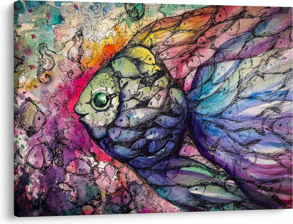 Obraz - Farebná rybička (70x50 cm)