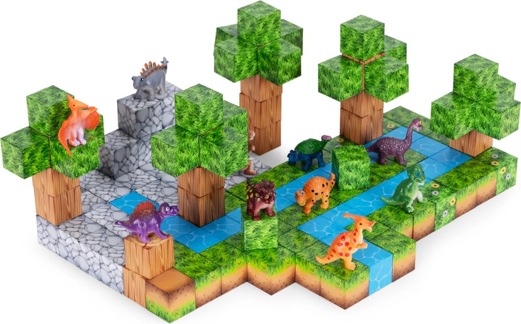 Magnetická stavebnice 142 ks DINO WORLD vícebarevná