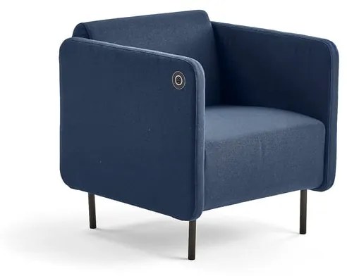 Kreslo CLEAR s USB zásuvkou, látka, námornícka modrá