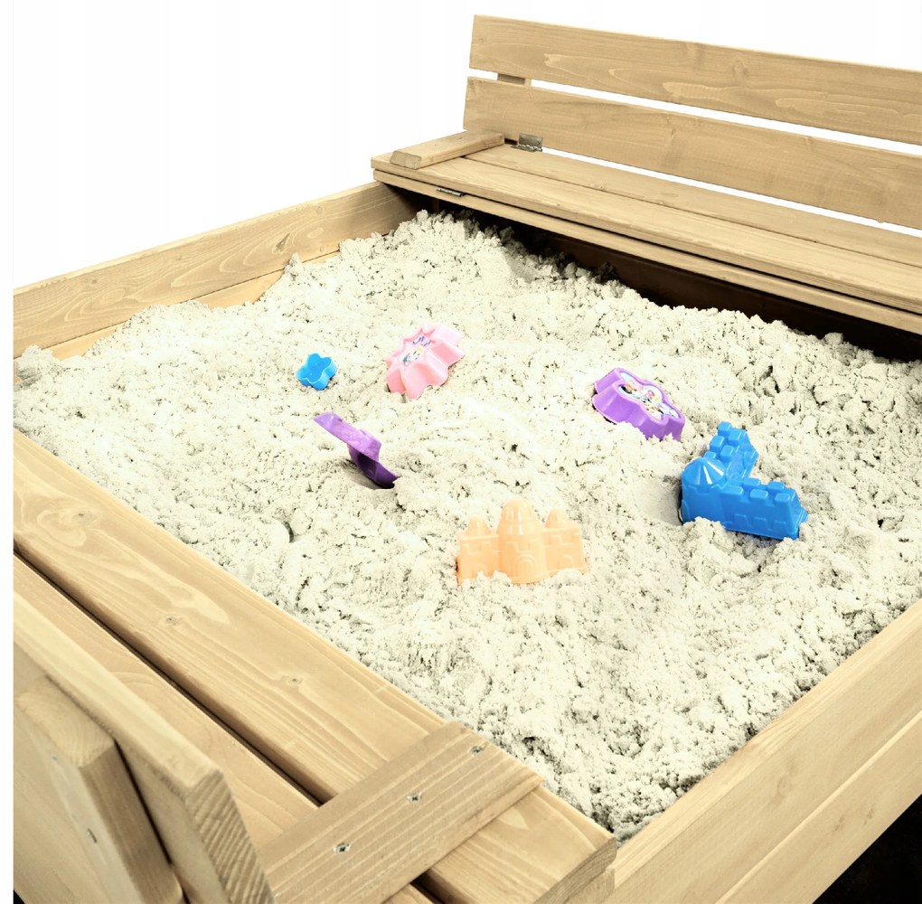 SandTropic Pieskovisko drevene 120x120 cm uzatvárateľné