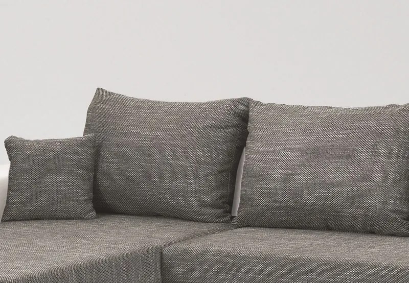 Sedacia súprava Rumba, tvar U, biela ekokoža/melírová tkanina