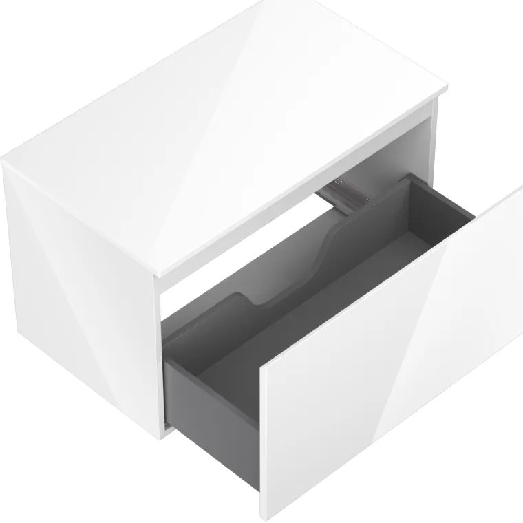 Mexen Orio, kúpeľňová skrinka 80 cm s hornou časťou, 1 zásuvka, biela lesklá, 91A10-08047-1-BFC00