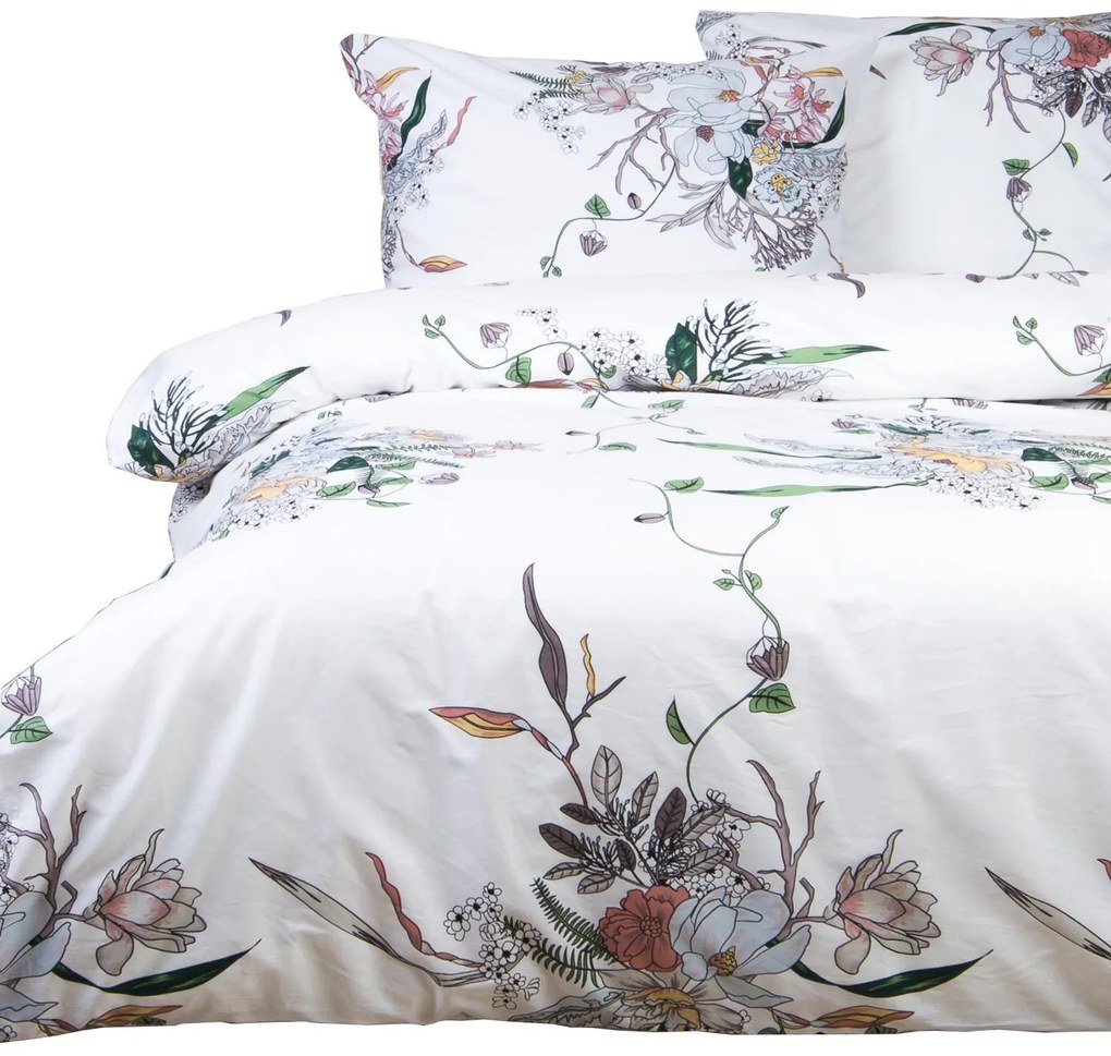 RENFORCÉ OBLIEČKY SALOM EXCLUSIVE 200X220 CM, 2KS 70X80 CM KVETY