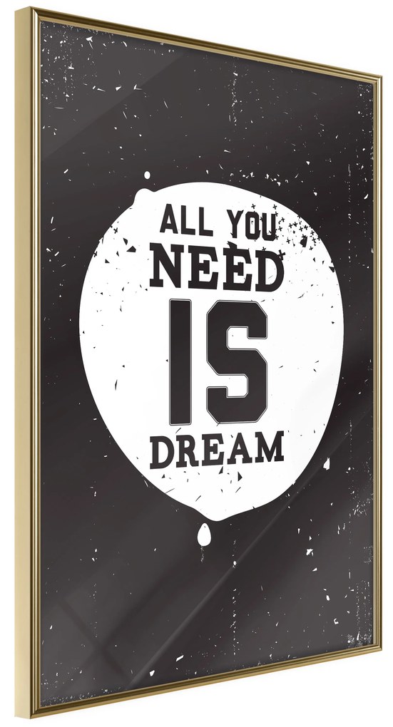 Artgeist Plagát - All You Need Is Dream [Poster] Veľkosť: 20x30, Verzia: Zlatý rám