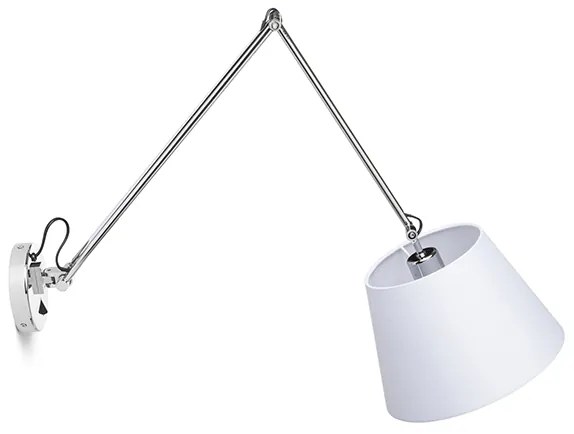 RENDL R12482 ASHLEY nástenná lampa, s ramenom biela chróm