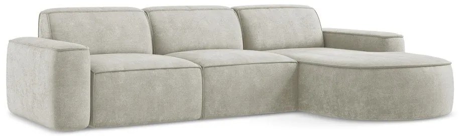 Krémová ženilková rohová pohovka (pravý roh/s leňoškou) Omao – Makamii