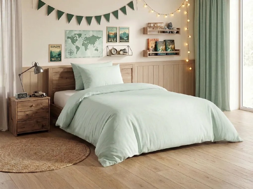 Bavlnené obliečky CALMORA mentolové Rozmer obliečky: 2 ks 70 x 90 cm | 200 x 220 cm
