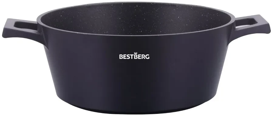 bestBerg BBN-1014BK 14-dielna prémiová súprava riadu s nepriľnavým mramorovým povrchom / čierna