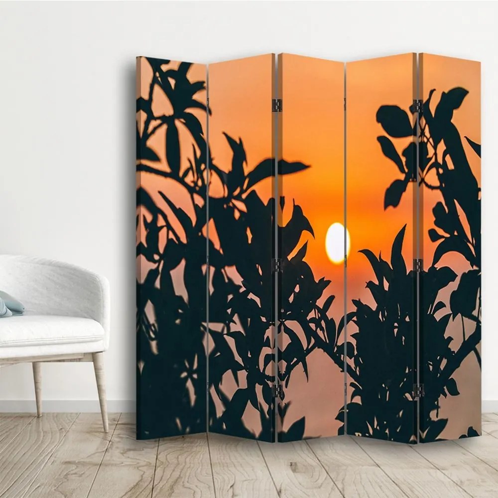 Gario Paraván Oranžový západ slnka Rozmery: 180 x 170 cm, Prevedenie: Klasický paraván