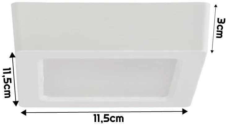 BERGE Štvorcový LED panel biely - prisadený - 6W - PC - neutrálna biela