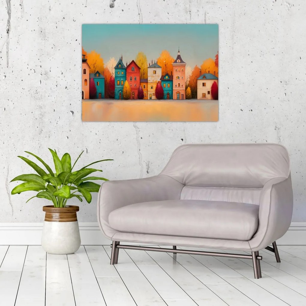 Obraz - Jesenná dedina (70x50 cm)