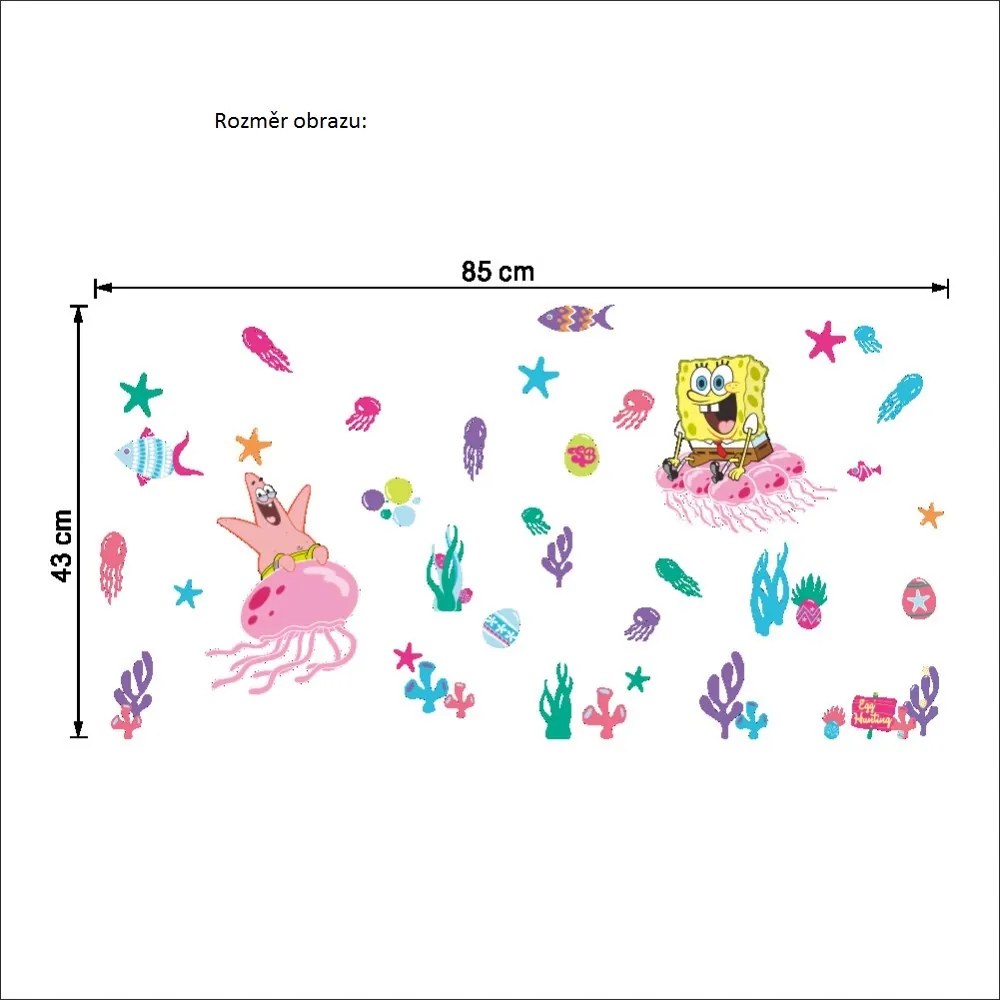 Veselá Stena Samolepka na stenu na stenu SpongeBob a hviezdica Patrick