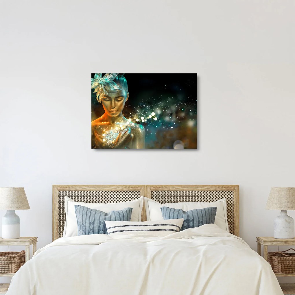 Sklenený obraz zlatej víly (70x50 cm)