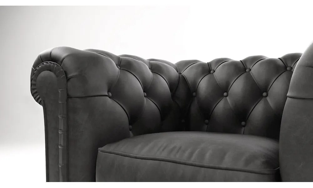 Antracitové zamatové kreslo Cambridge - Ropez