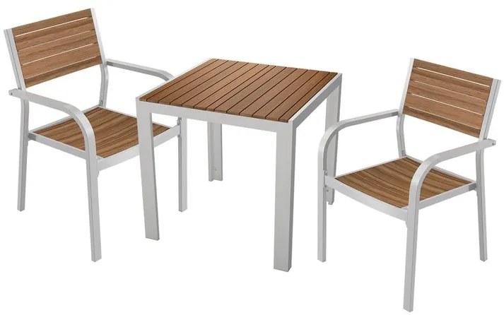 FLORABEST® Súprava záhradného nábytku z eukalyptového dreva, 3-dielna (800000160)