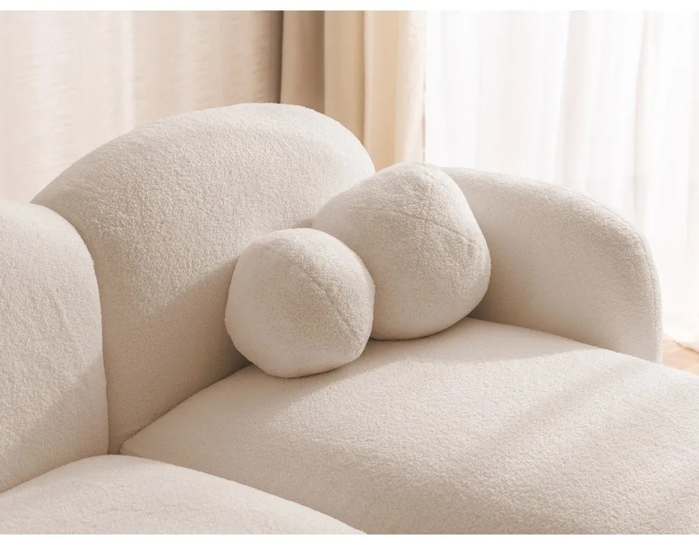 Svetlohnedá rohová pohovka z textílie buklé (pravý roh/s leňoškou) Orbit – Ropez