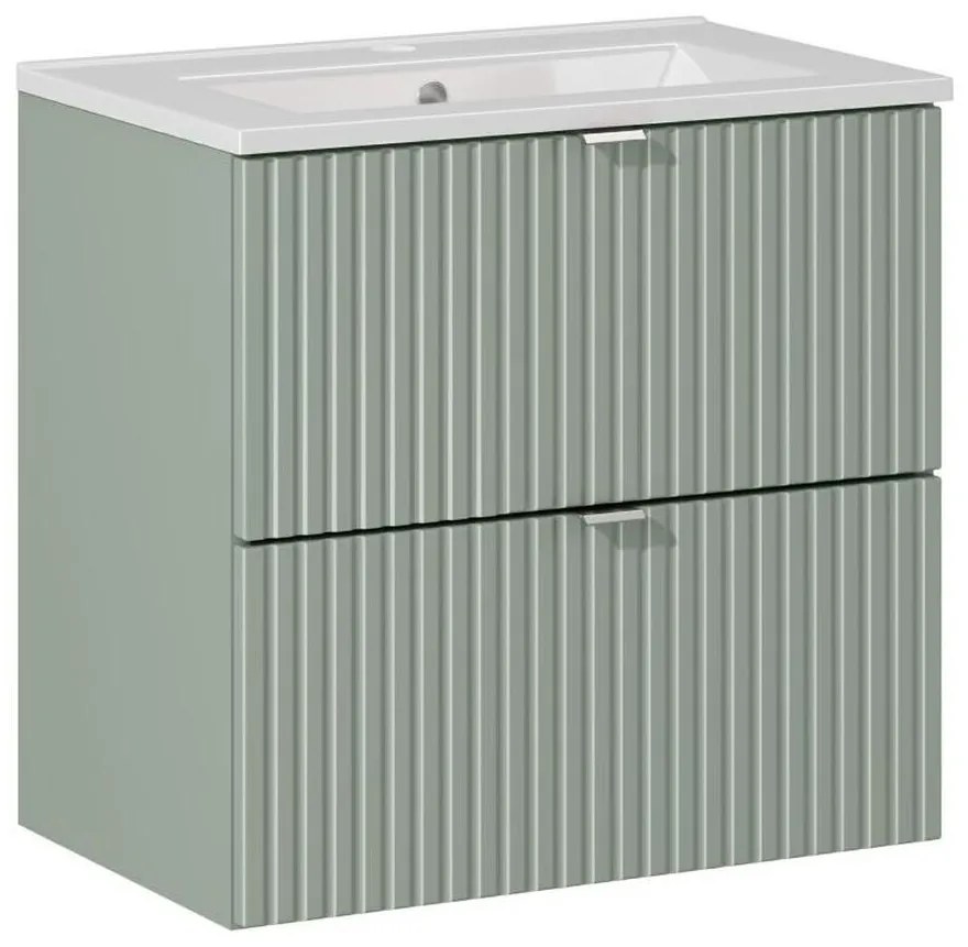 Závesná skrinka Línia Rákosovo Zelený Tanec so zápustným umývadlom 60 cm zelená/biela