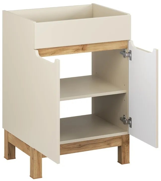 Koupelnová sestava Bali Casad s deskou a skříňkami 60 cm kašmírová/dub wotan