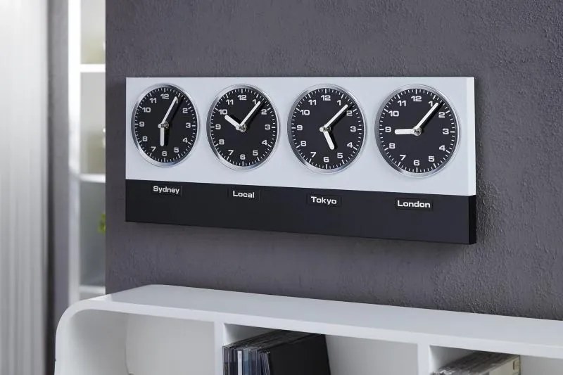 IIG -  Dizajnové nástenné hodiny WORLD TIME 60 cm