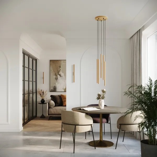 Sollux SL.1174 - Luster na lanku PASTELO 5xG9/8W/230V zlatá