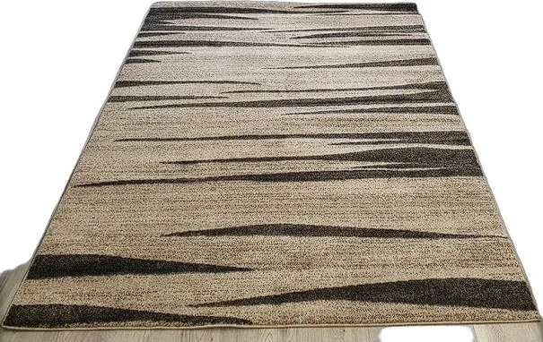 Pruhovaný koberec Rio v béžovo-čiernom prevedení | Cream Rozmer: 80x150 cm