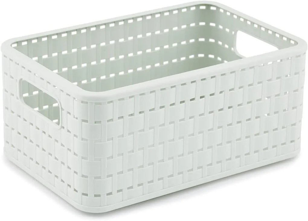 Rotho Plastový košík COUNTRY, rovný, biely (11 l - 33x24x16)