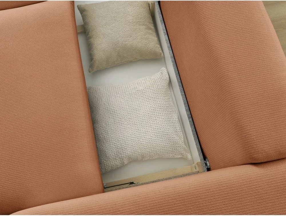 Oranžová rozkladacia/s úložným priestorom pohovka 265 cm Ezechiel – Bobochic Paris