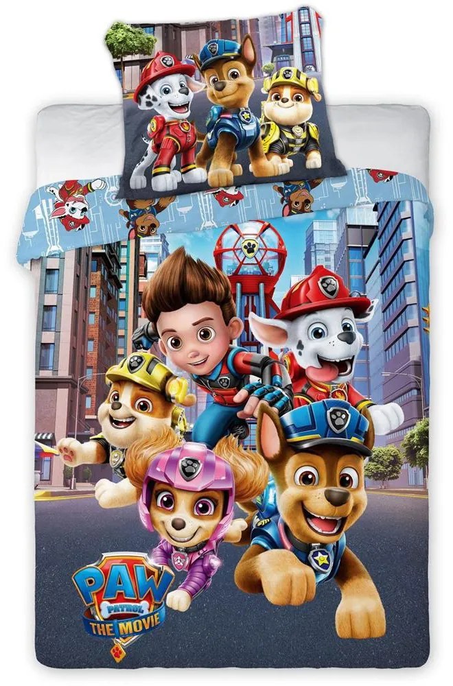 DETSKÉ POSTEĽNÉ OBLIEČKY PAW PATROL 160X200 CM, 1KS 70X80 CM VZOROVANÉ