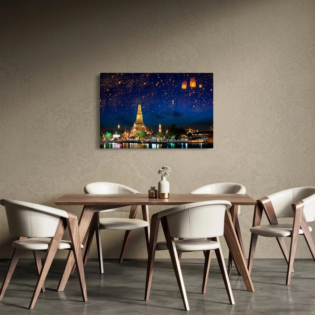 Obraz - Lampióny šťastia, Bangkok (90x60 cm)