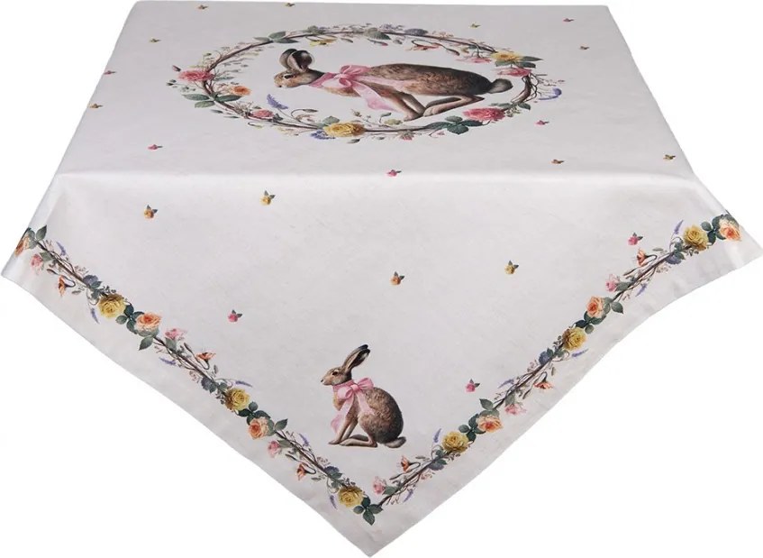 Obrus ​​zajac s kvetmi Easter Whispers Collection - 100*100 cm