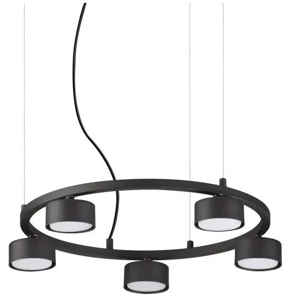 Ideal Lux - LED Luster na lanku MINOR 5xGX53/9W/230V pr. 50 cm čierna