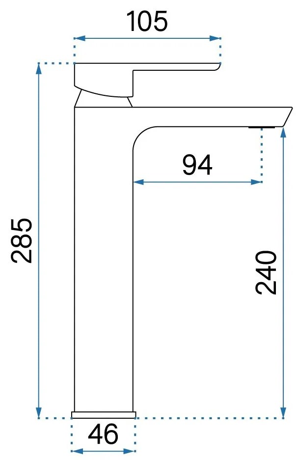 Rea Argus, vysoká umývadlová batéria h-285, chrómová, REA-B6209