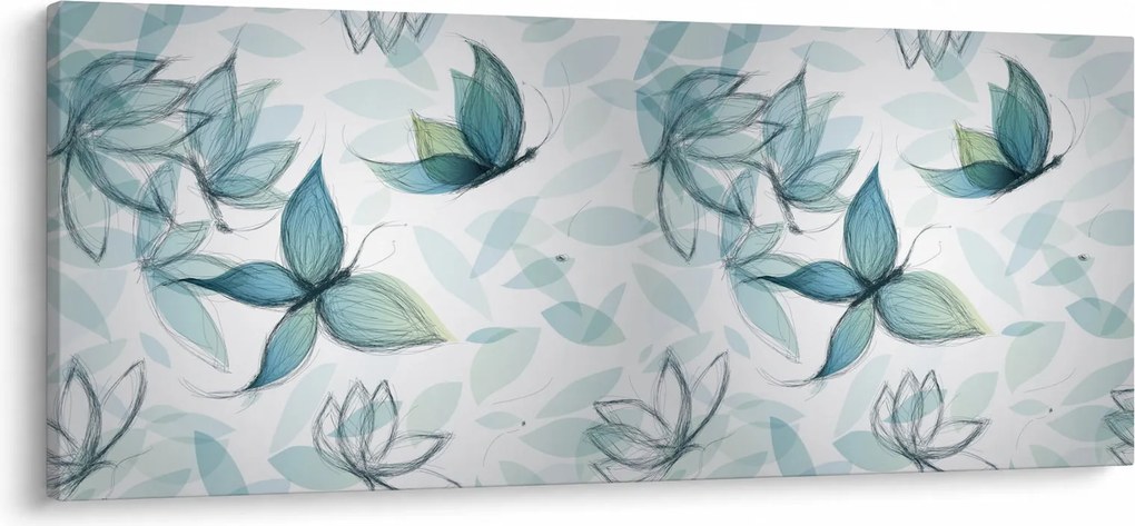 Obraz - Modré motýliky (120x50 cm)