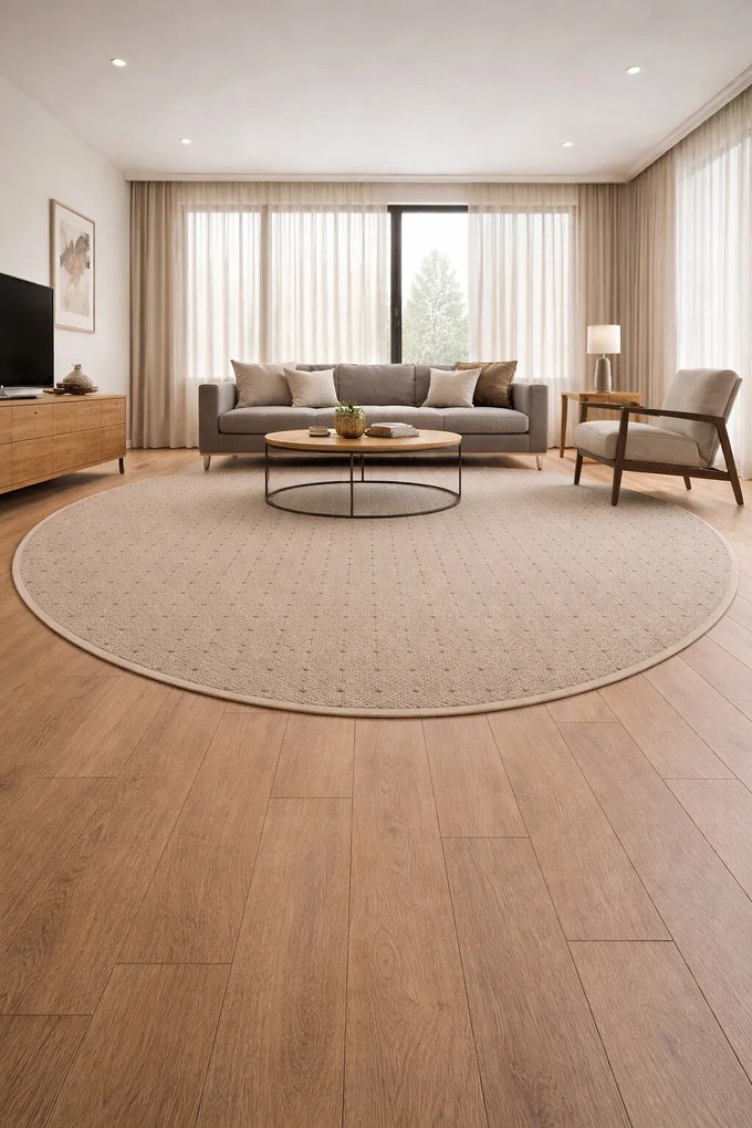 AKCIA: 160x160 (průměr) kruh cm Kusový koberec Udinese béžový new kruh, béžová, chodba / predsieň, Condor Carpets