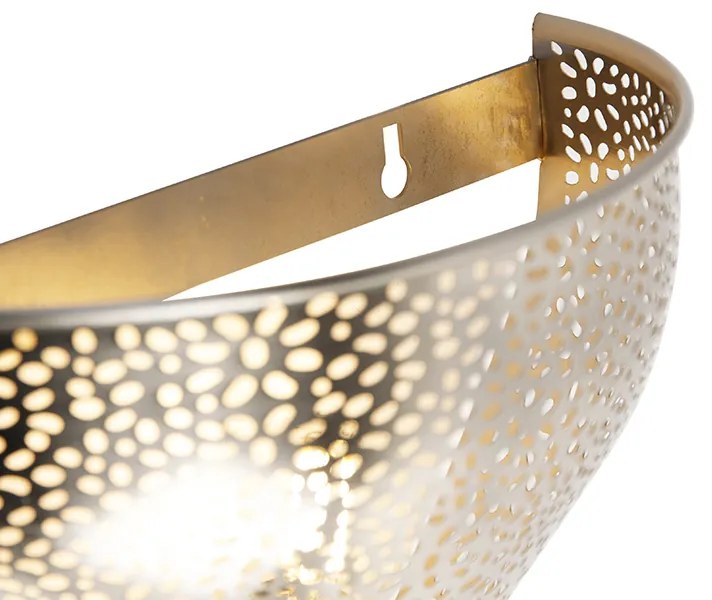 Orientálna nástenná lampa oceľ - Sinbad