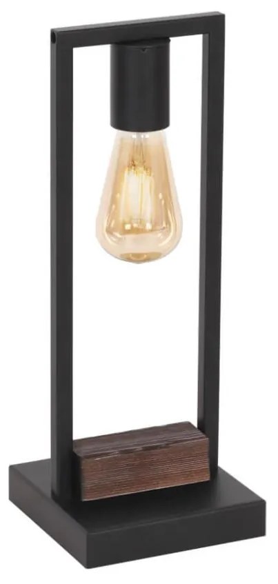 Klausen 108004 - Stolná lampa HARD 1xE27/11W/230V drevo/čierna