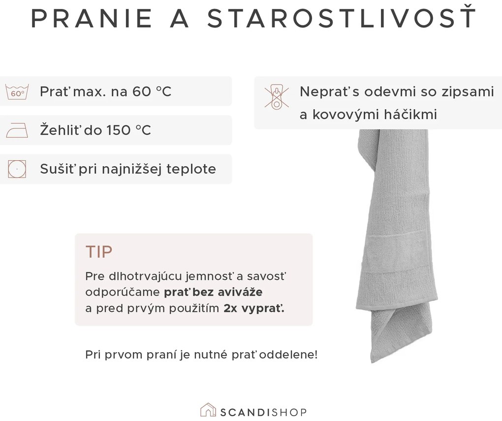 Osuška CARRARA 70x140 cm svetlosivá, 100% bavlna