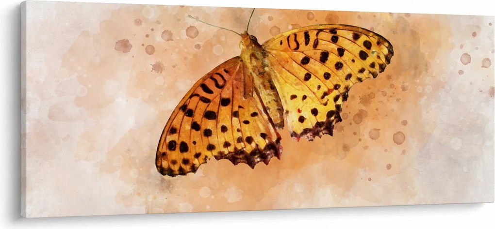 Obraz - Oranžový motýľ, aquarel (120x50 cm)