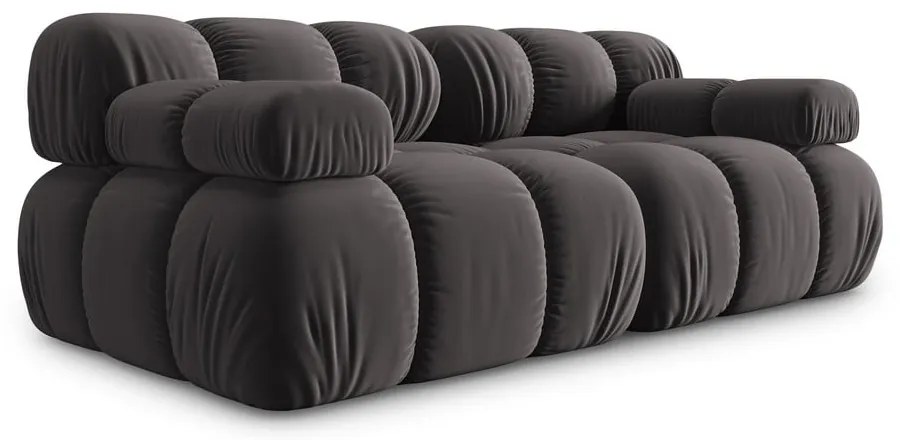 Tmavosivá zamatová pohovka 188 cm Bellis – Micadoni Home