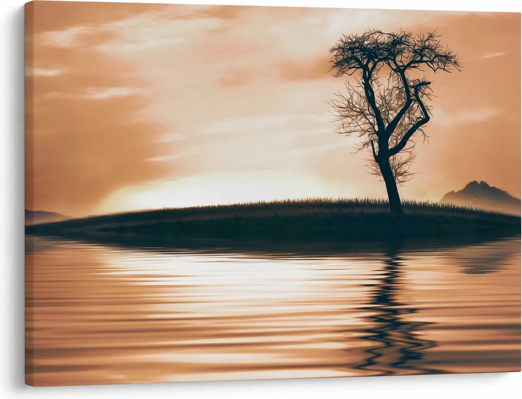Obraz stromu na ostrove (70x50 cm)